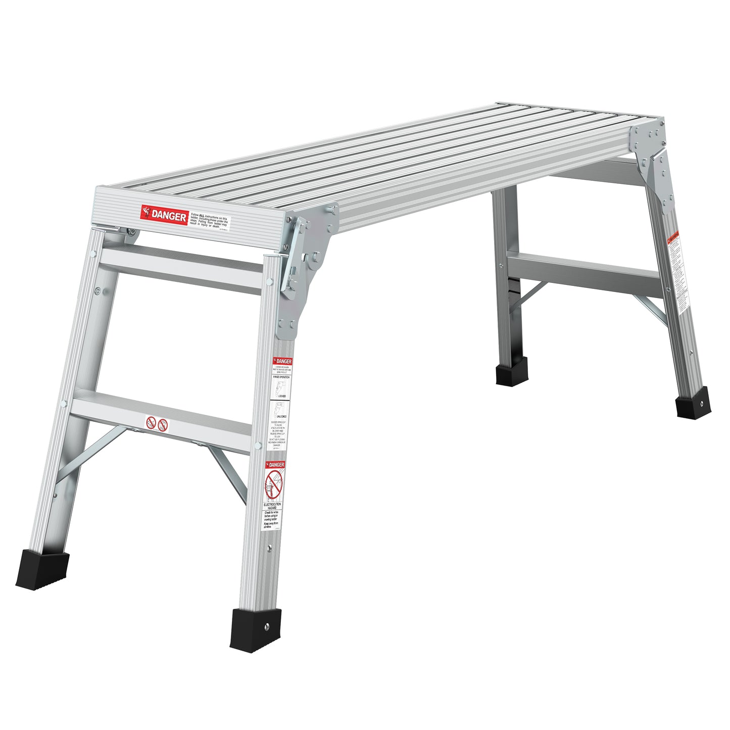 Work Platform Aluminum Portable Bench Folding Ladder ANSI Capacity 225 LBS 40"