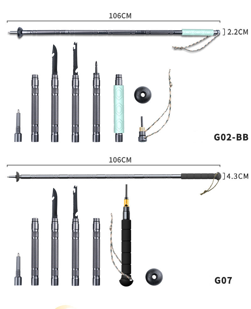 Folding telescopic outdoor hiking tactical self-defense stick Walking stick