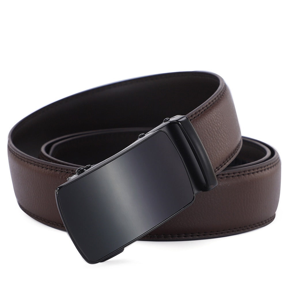 Men's high-end automatic buckle two-layer cowhide trendy new belt