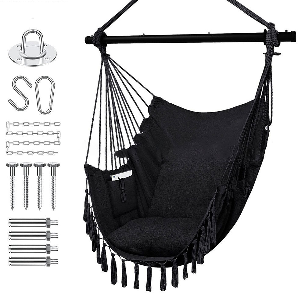 3 Folding Reinforced Iron Pipe Outdoor Hammock Anti Rollover Swing Chair In Bedroom