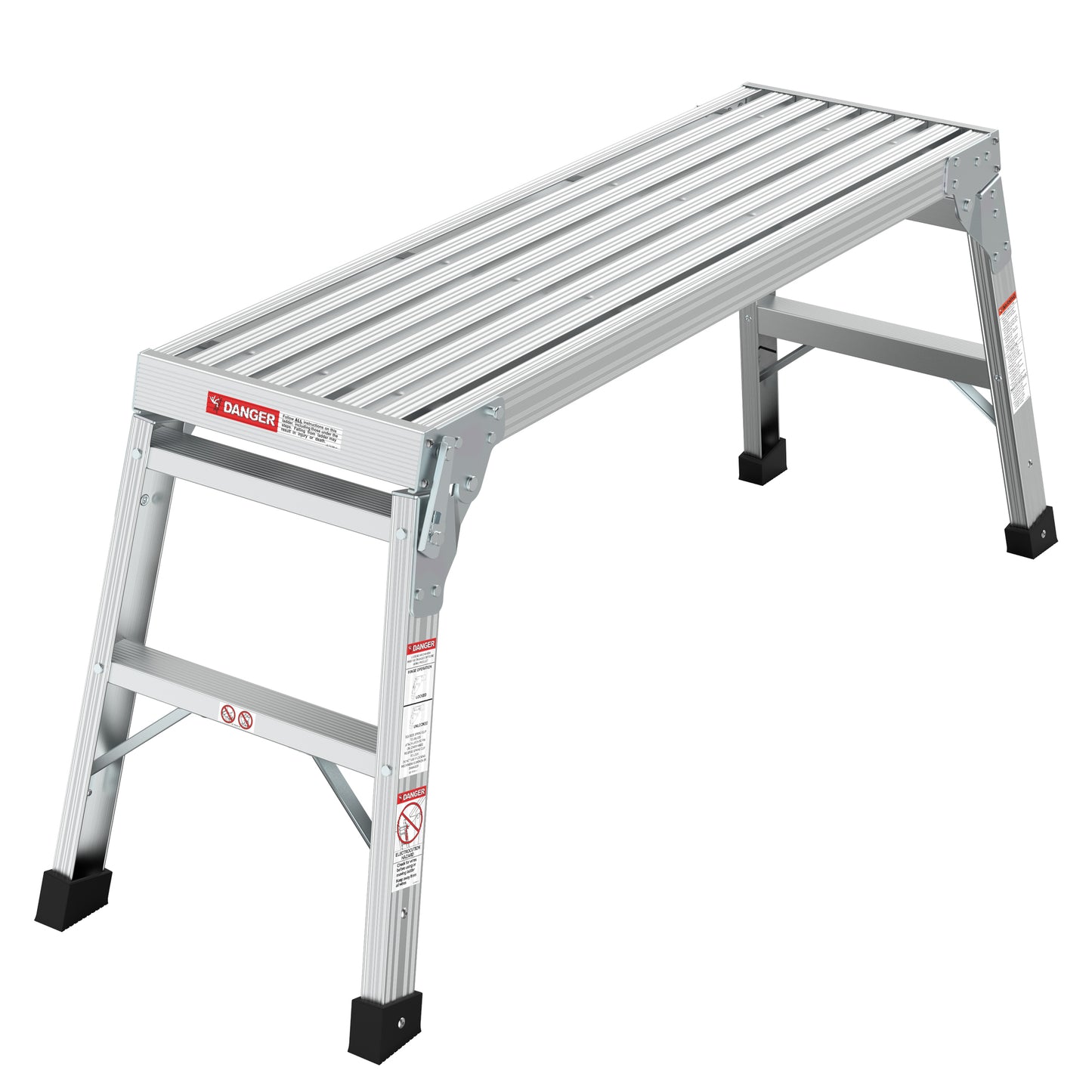 Work Platform Aluminum Portable Bench Folding Ladder ANSI Capacity 225 LBS 40"