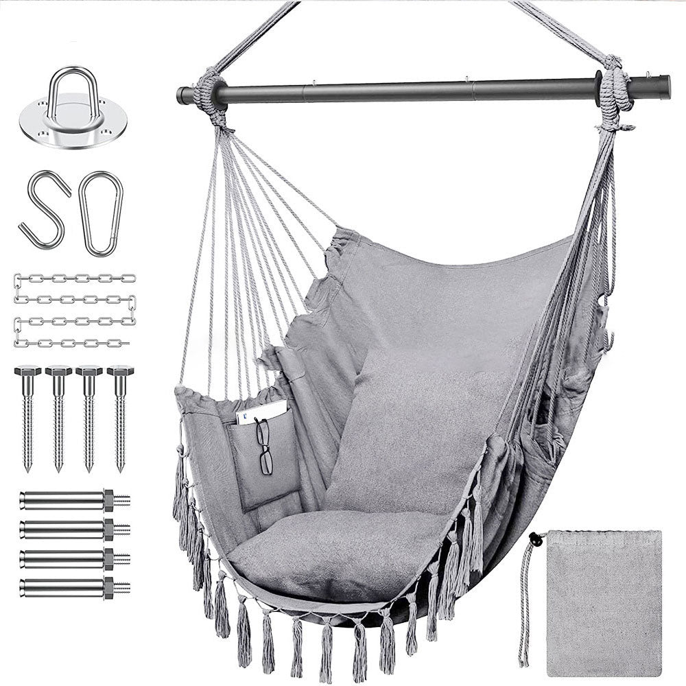 3 Folding Reinforced Iron Pipe Outdoor Hammock Anti Rollover Swing Chair In Bedroom