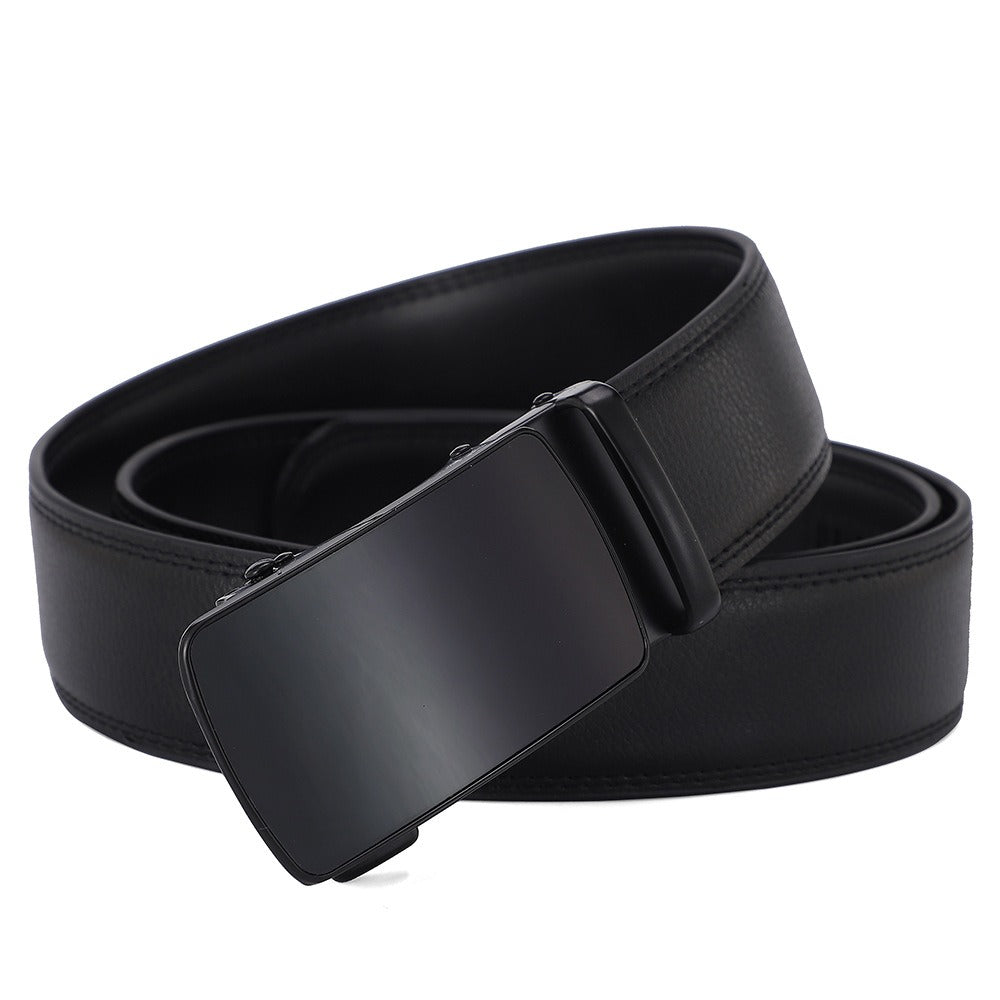 Men's high-end automatic buckle two-layer cowhide trendy new belt