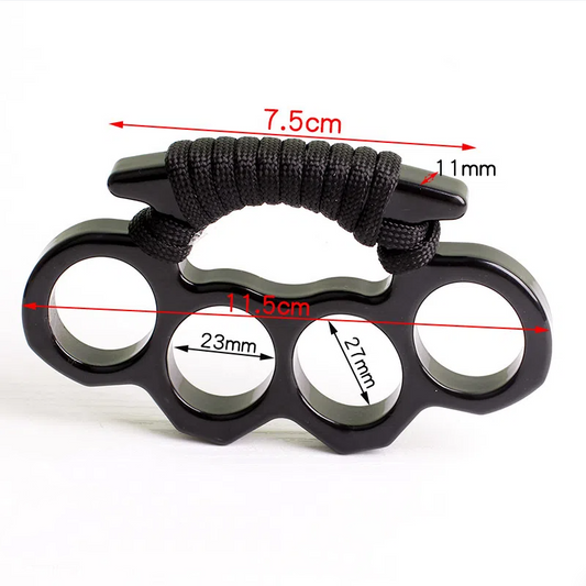 Thickened iron four finger keychain, self-defense finger, tiger finger ring, palm grip, multi-functional car window breaking ham