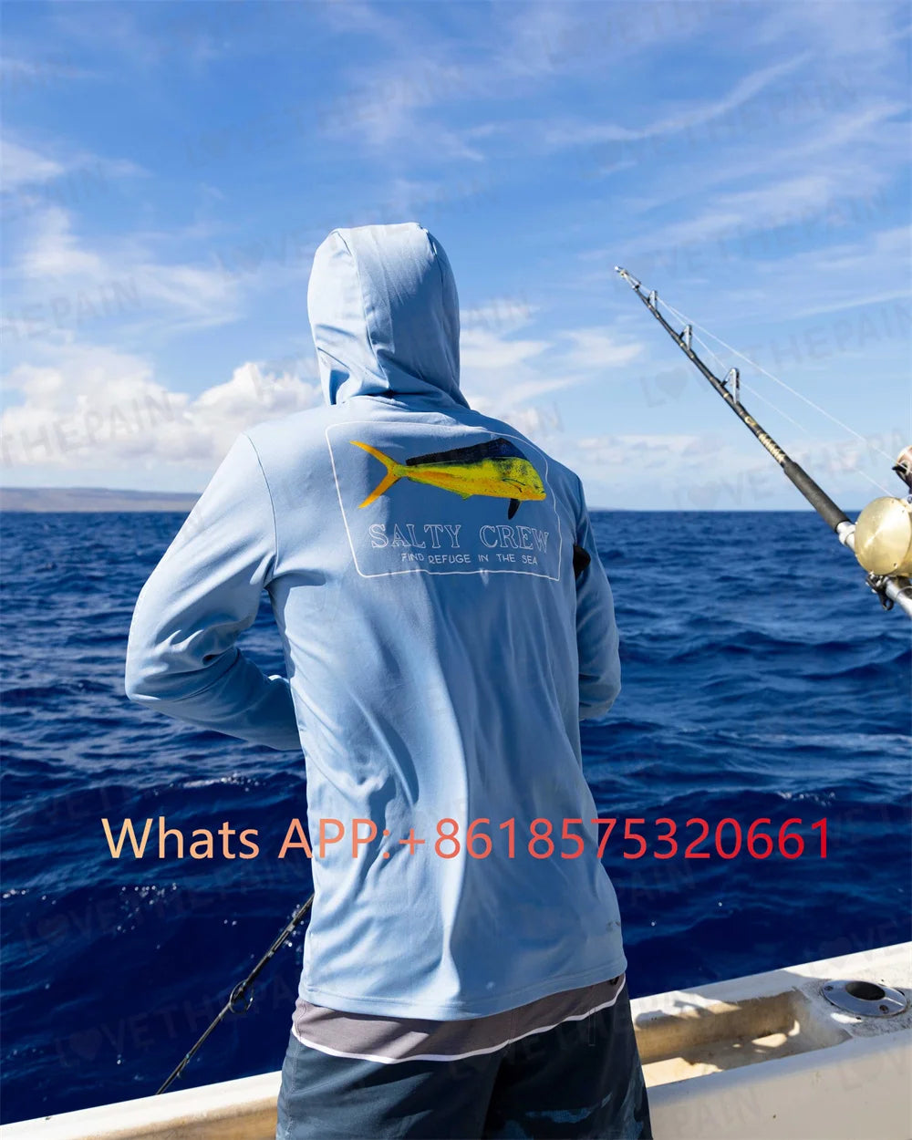 salty crew Fishing Shirt Hooded Long Sleeve Uv Protection Man Outdoor Camouflage Moisture Wicking Jersey Fishing Apparel