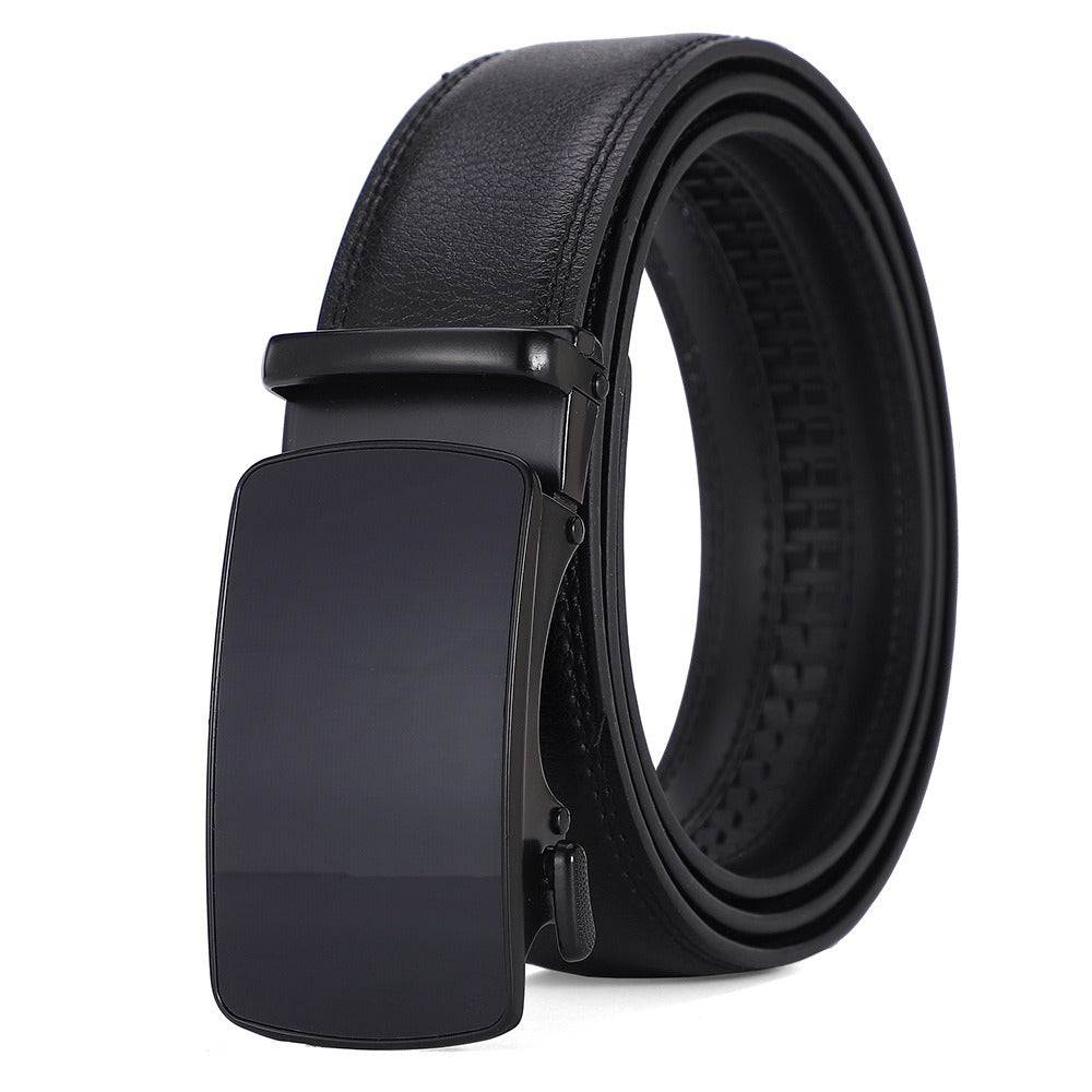 Men's high-end automatic buckle two-layer cowhide trendy new belt