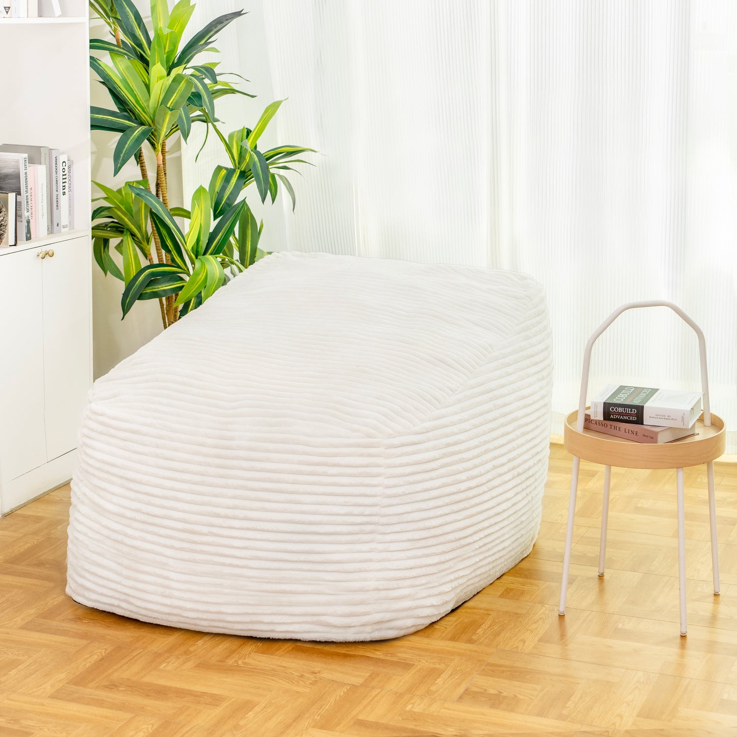 Faux Fur Classic Bean Bag  white