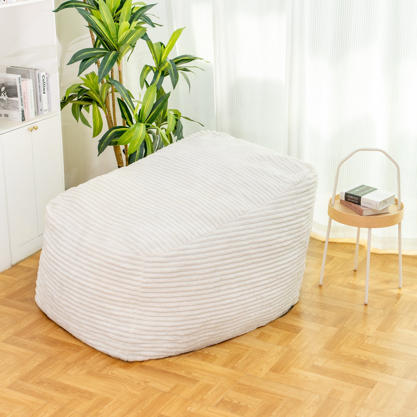 Faux Fur Classic Bean Bag  white