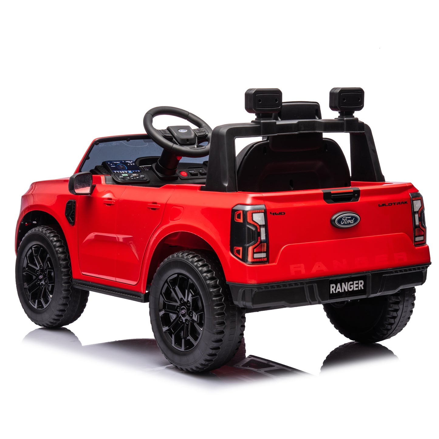 12V children's car remote control, authorized Ford Ranger, 2WD suitable for children aged 3-6. Red