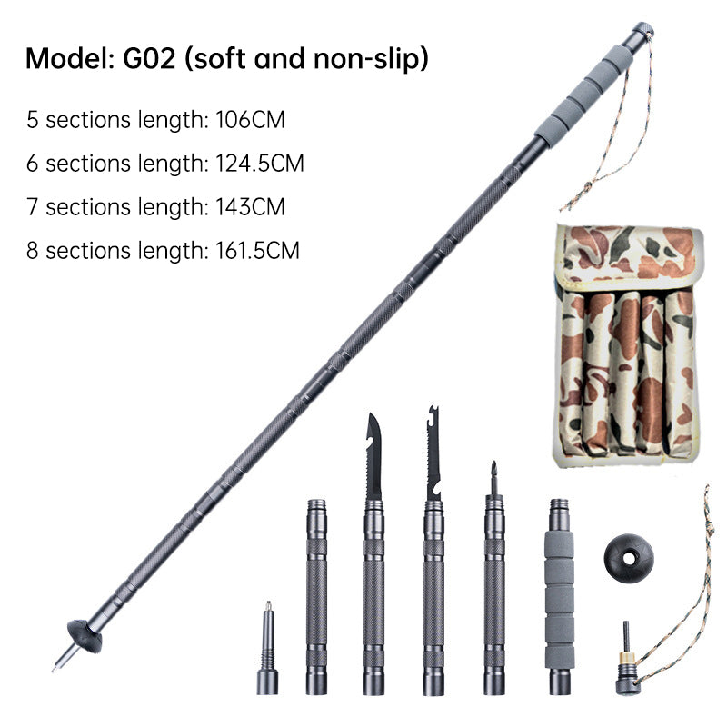 Folding telescopic outdoor hiking tactical self-defense stick Walking stick