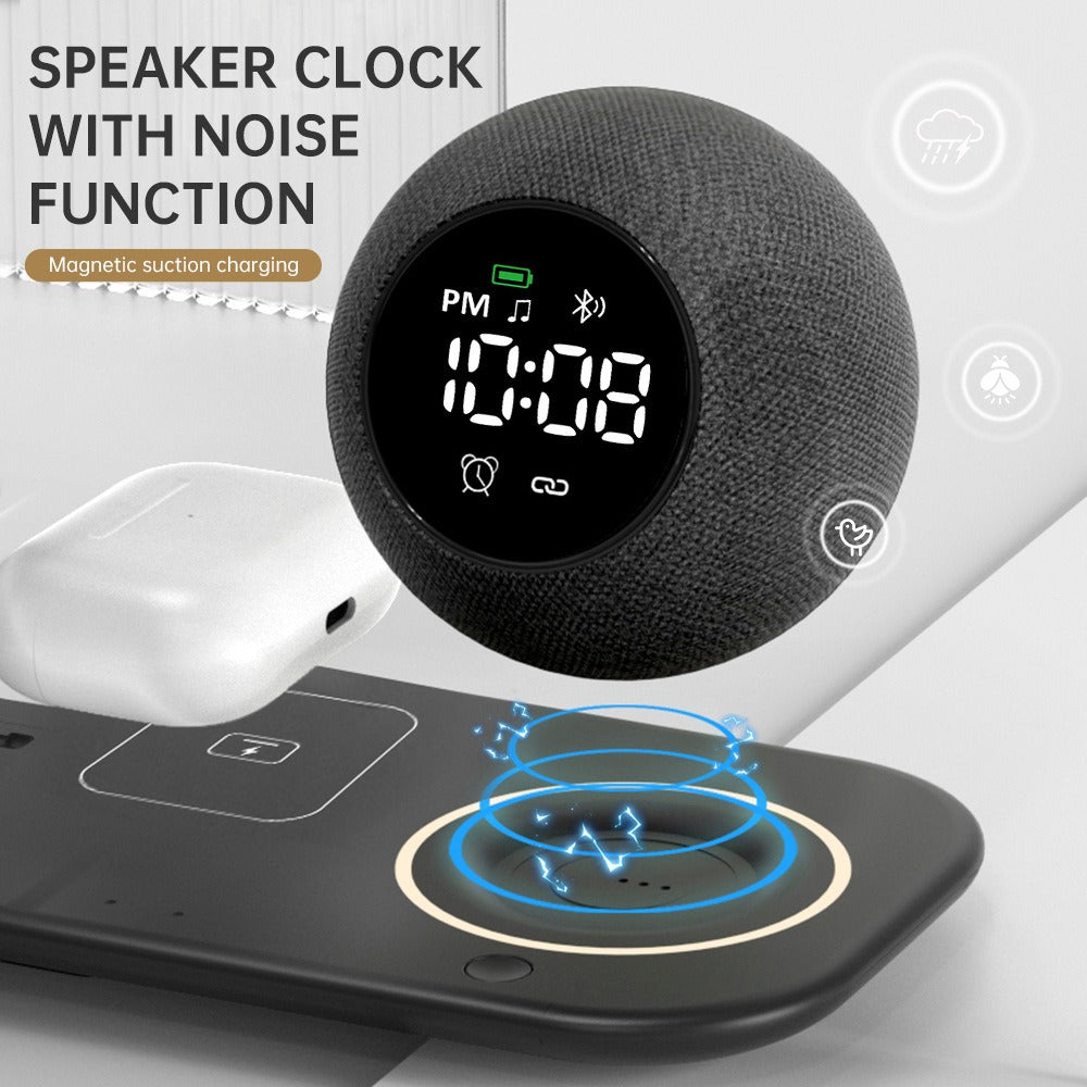 Six in one mobile phone watch headphones wireless charging clock alarm Bluetooth speaker night light