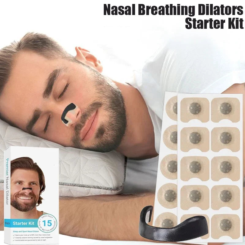 15Pairs Magnetic Nasal Strips Nasal Breathing Dilators Kits Increase Air Intake Improve Sleeping Reduce Snoring for Nighttime