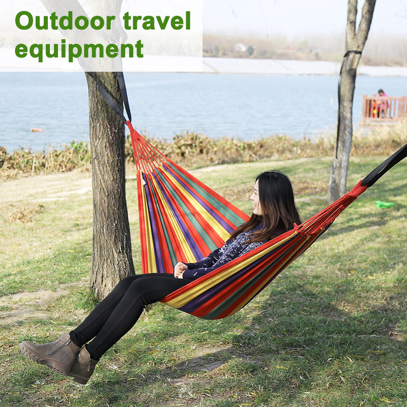 280*80cm  Camping Portable Outdoor Hammock Folding Single Hanging Canvas Hammock