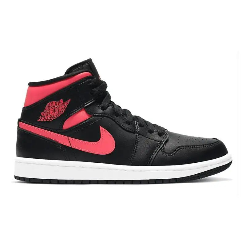 Nike Jordan 1 Mid Black Siren Red Women's Sneakers shoes BQ6472-004