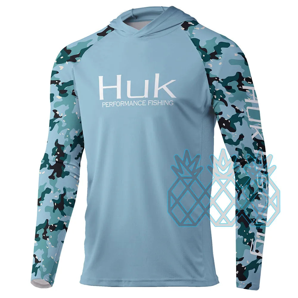 HUK Fishing Clothing Performance Fishing Hoodie Uv Protection Long Sleeve Angling T-shirts Men Breathable Tops Camisa De Pesca