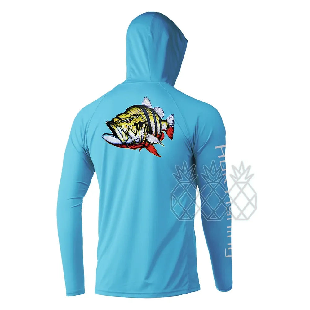 HUK Men's Fishing Hoodie Long Sleeve Jersey UPF 50+ UV Resistant Running Fishing Wear Breathable Team Customized Fishing Shirts