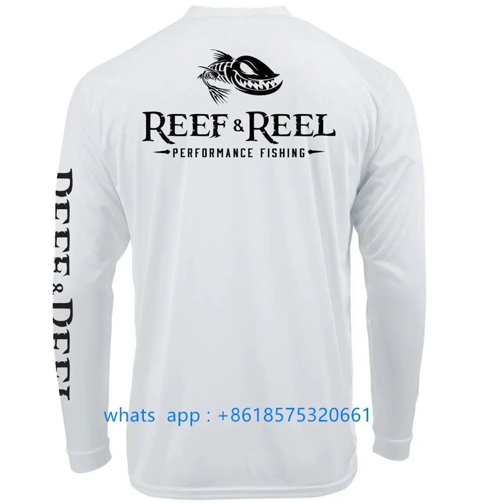 Reef&reel Men Fishing Long Sleeve Shirt Outdoor Activities Hiking Fishing Sun Protection Performance Shirt Camisa De Pesca 2023