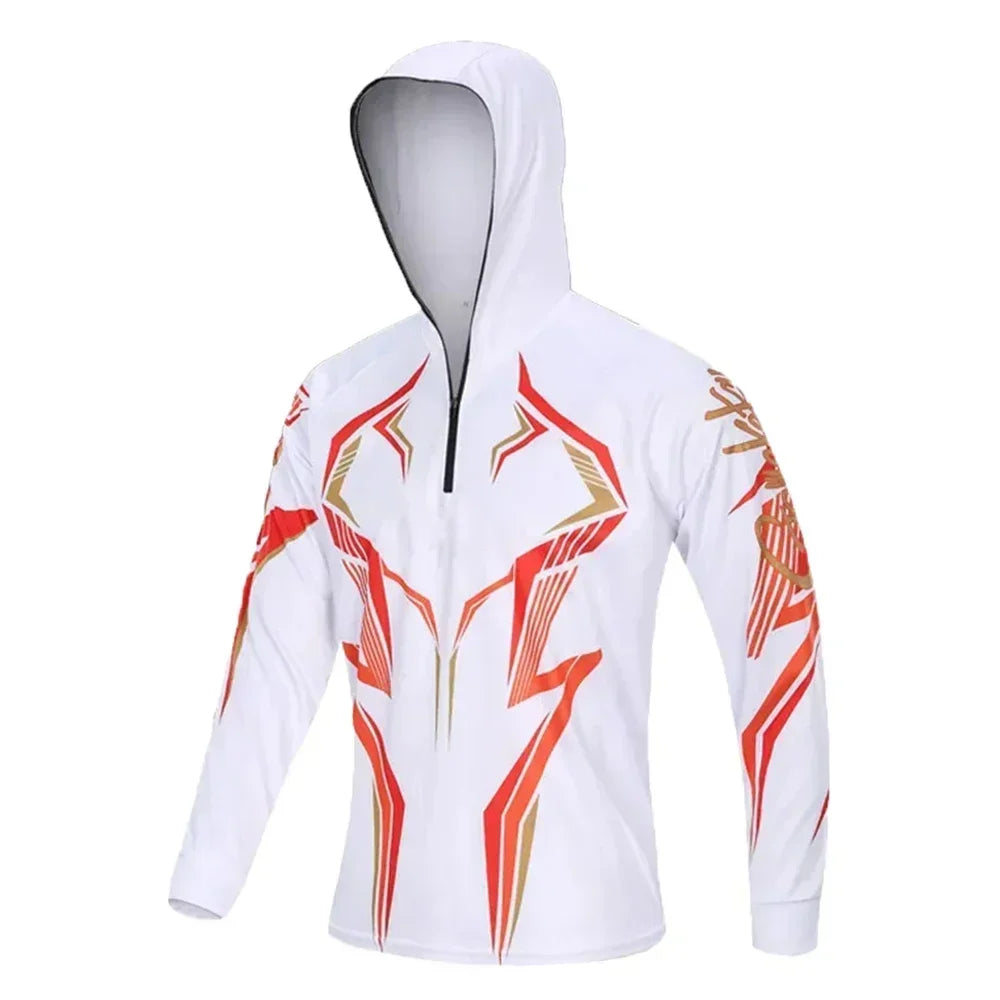 Fishing Shirts Outdoor Quick Drying Fishing Jersey Men UV Clothing Hooded Anti-UV Full zip hiking summer fishing jacket