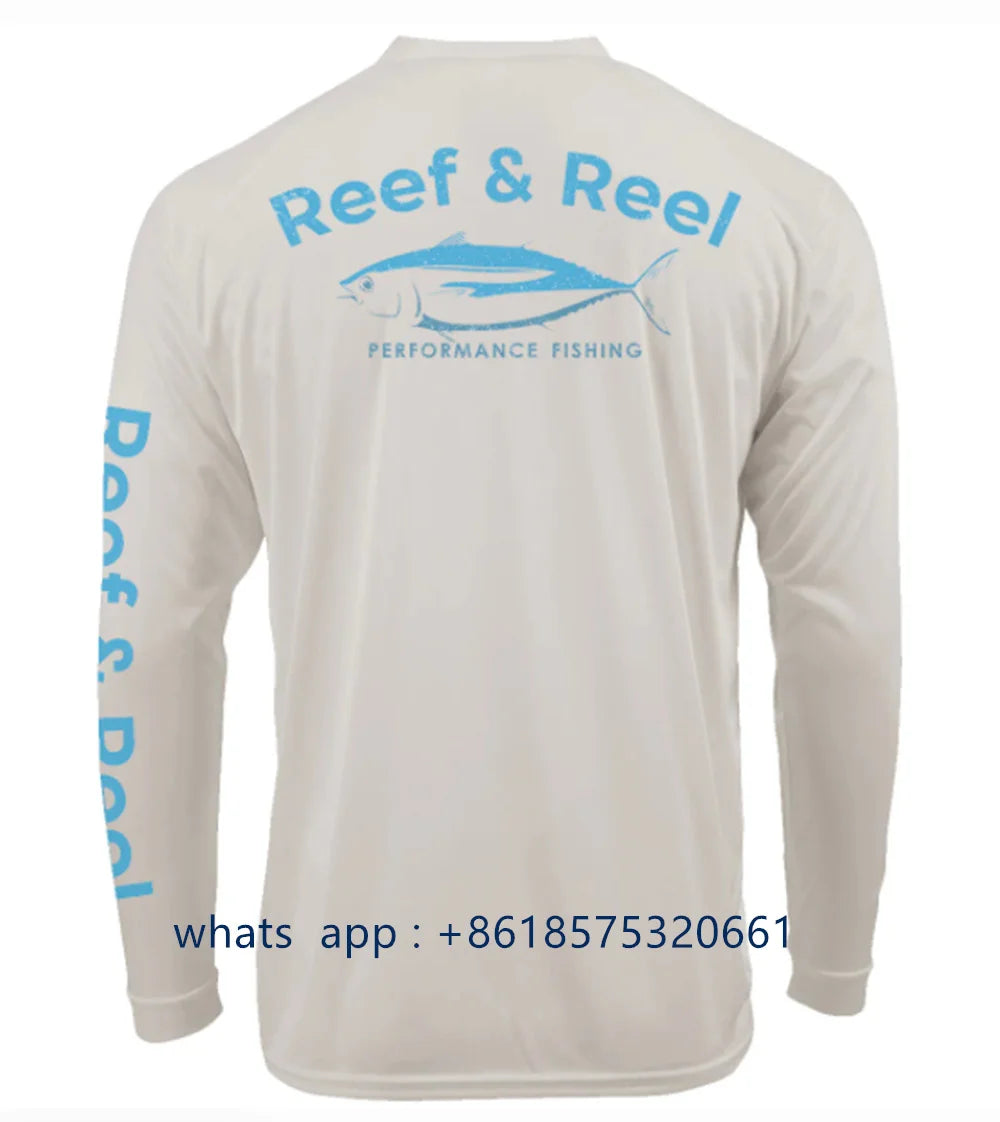 Reef&reel Men Quick Dry Fishing Shirt Long Sleeve Performance Protection Uv Shirt Camisa De Pesca Custom Logo Fish Clothing