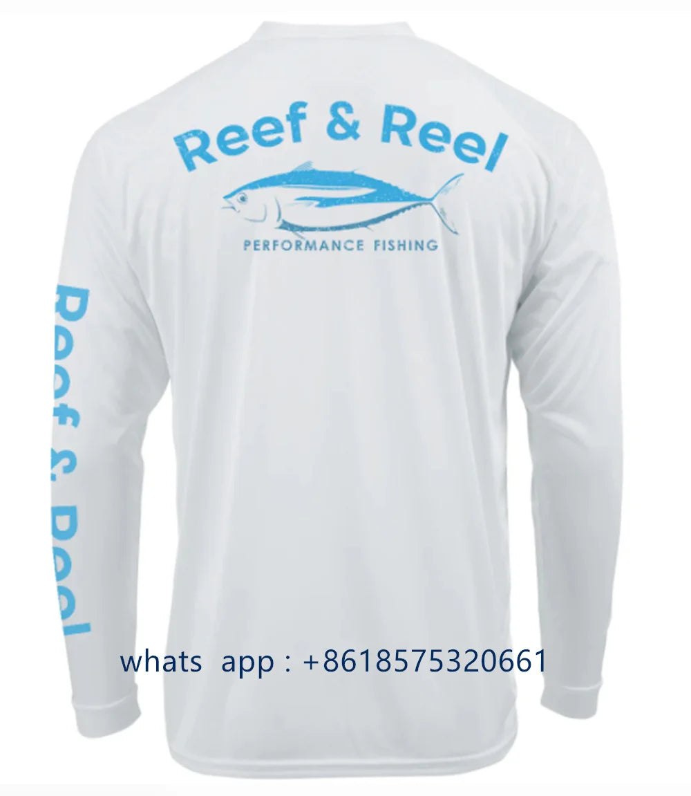 Reef&reel Men Quick Dry Fishing Shirt Long Sleeve Performance Protection Uv Shirt Camisa De Pesca Custom Logo Fish Clothing