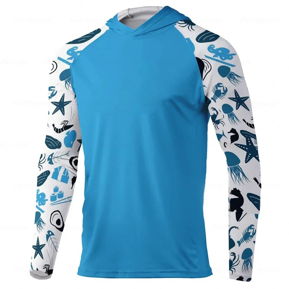 Fishing Clothing Men Hood Fishing Shirt long sleeve Fishing clothing fishing shirt uv protection fishing shirt Fishing Apparel