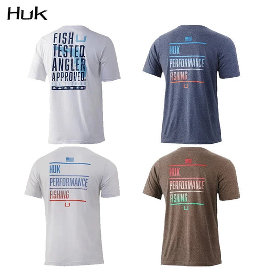 Fishing Shirts Short-sleeve HUK Summer Anti-UV Quick Dry  Clothing Outdoor Sports Running Tops Wear Camisa De P