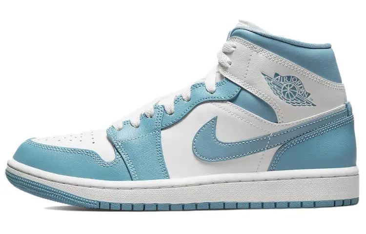 Nike Air Jordan Women's 1 Mid 'university Blue' Sneakers Shoes Bq6472-141