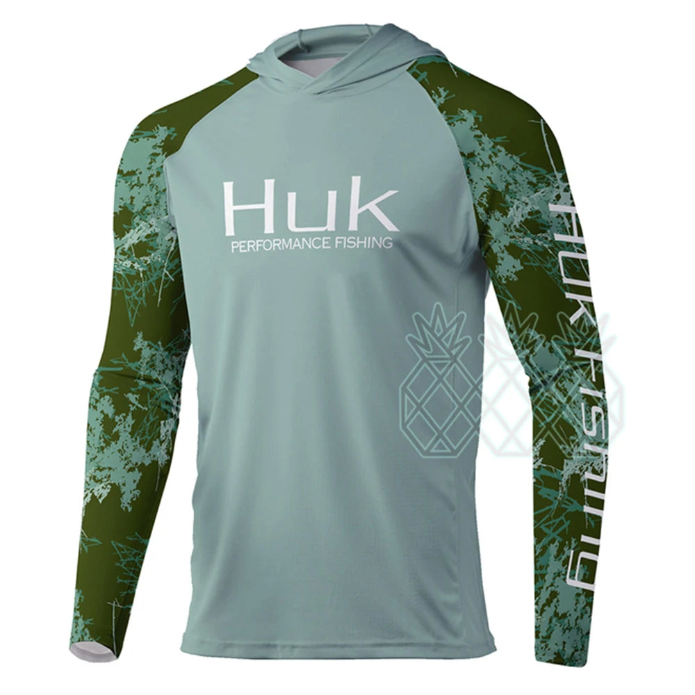 HUK Fishing Hoodie Shirts Long Sleeve Quick Dry Sweatshirt Summer Breathable UV Fishing Clothing Camisa De Pesca Breathable Tops