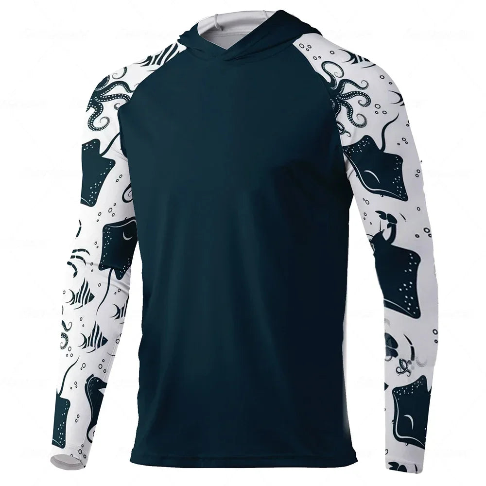 Fishing Clothing Men Hood Fishing Shirt long sleeve Fishing clothing fishing shirt uv protection fishing shirt Fishing Apparel