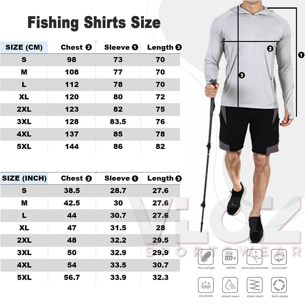 HUK Men Fishing Hoodie Cartoon Shirts Neck Mask Long Sleeve Quick Dry Fishing Apparel Cap Breathable UV Protection Angling Tops