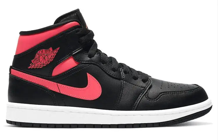 Nike Jordan 1 Mid Black Siren Red Women's Sneakers shoes BQ6472-004