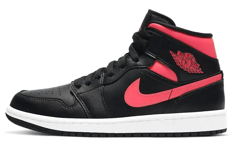 Nike Jordan 1 Mid Black Siren Red Women's Sneakers shoes BQ6472-004