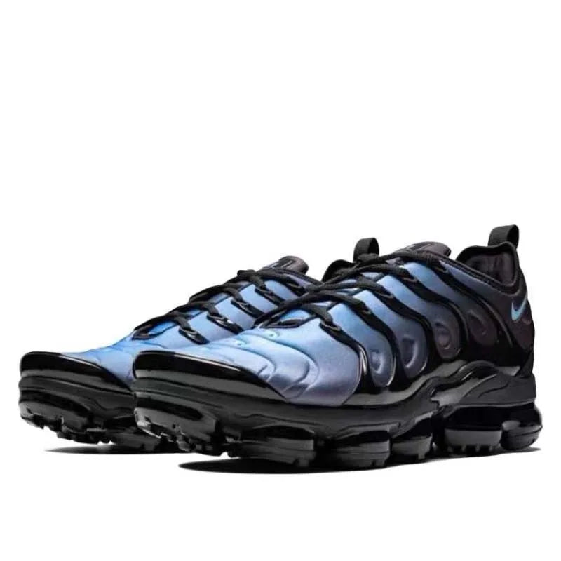 Nike Vapormax Plus Men's and Women's Running Shoes Comfortable Daily Low Cut Running Shoes Durable Shock Absorbent White Blue