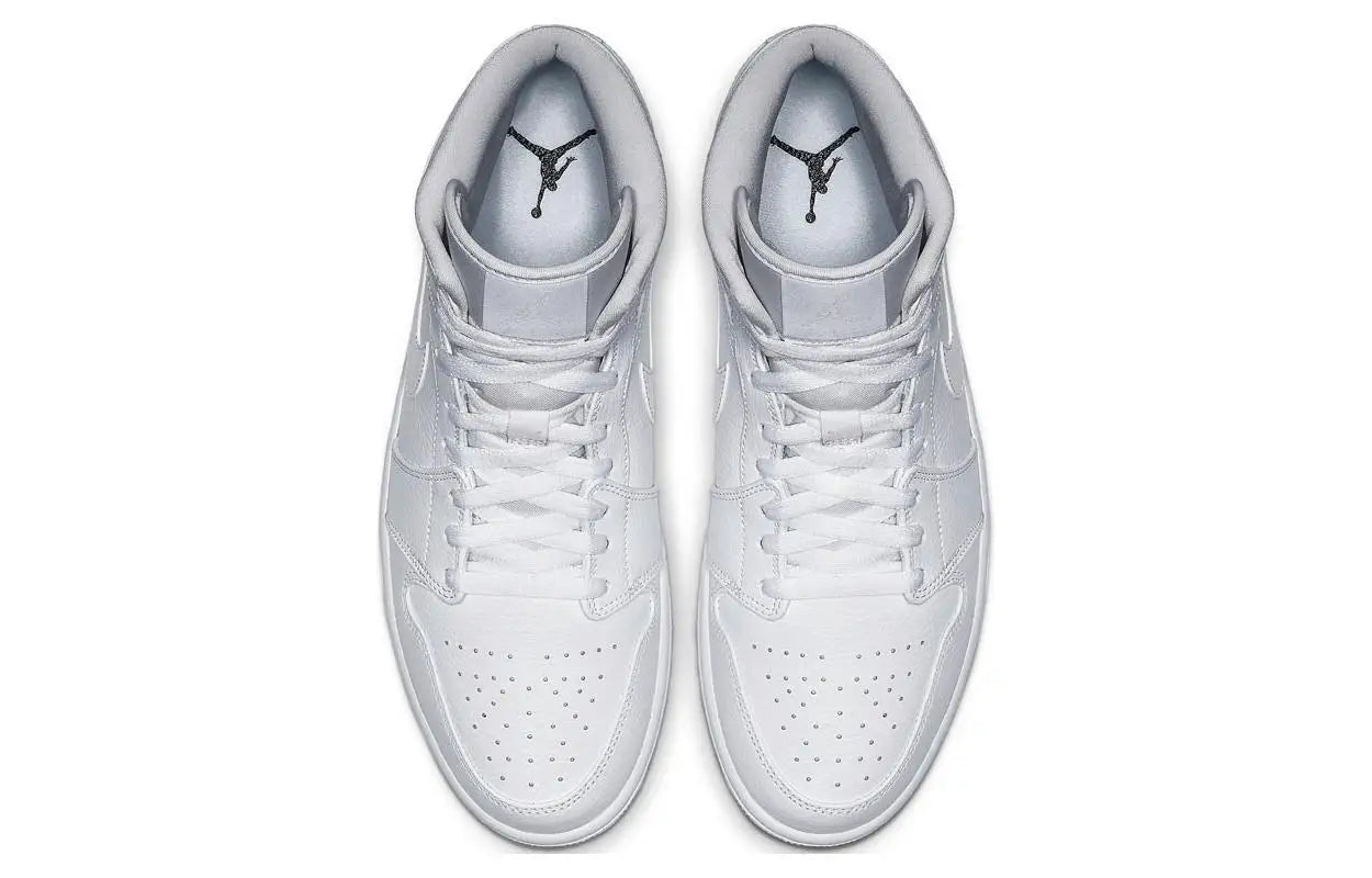 Nike Jordan Air 1 Mid "triple White" Sneakers Shoes 554724-129