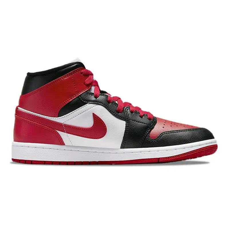 Nike Air Jordan Women's Air Jordan 1 Mid 'Alternate Bred Toe' Sneakers shoes BQ6472-079