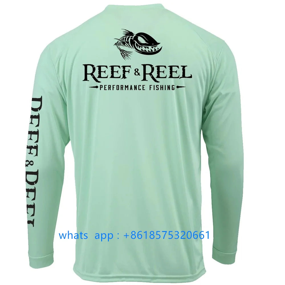 Reef&reel Men Fishing Long Sleeve Shirt Outdoor Activities Hiking Fishing Sun Protection Performance Shirt Camisa De Pesca 2023