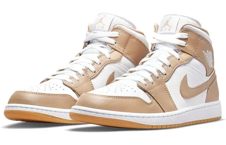 Nike Jordan 1 Mid Tan Gum Sneakers shoes 554724-271