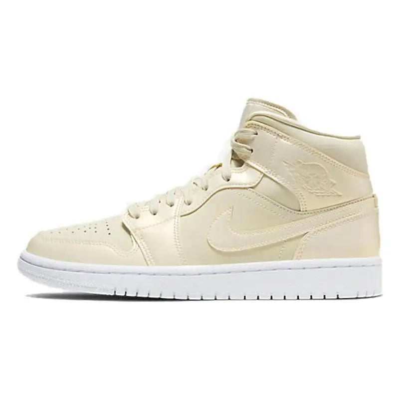 Nike Jordan 1 Mid Goose Feather Yellow Women's Sneakers Shoes Ck6587-200