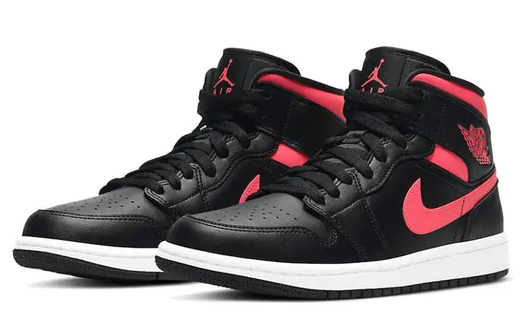 Nike Jordan 1 Mid Black Siren Red Women's Sneakers shoes BQ6472-004