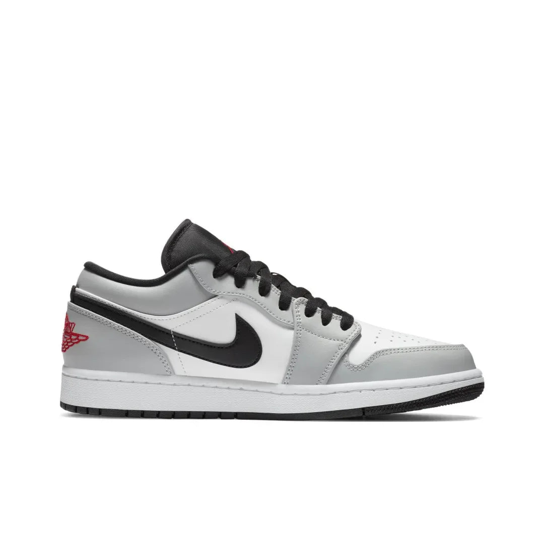 NIKE Air Jordan 1” Light Smoke Grey Synthetic Leather Anti-slip Wear-resistant Low Top Retro Basketball Shoes Men's Smoke Grey