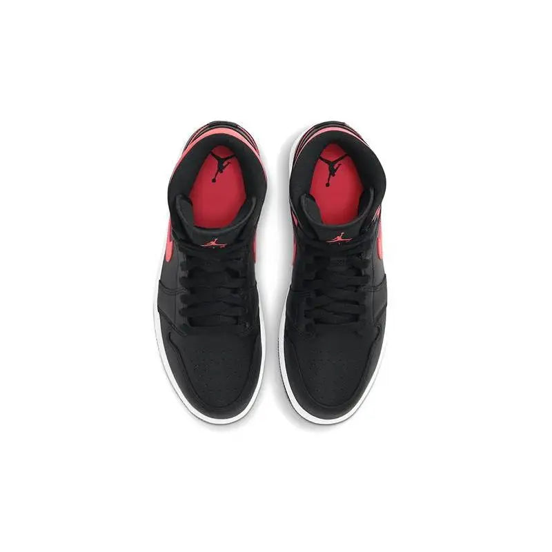 Nike Jordan 1 Mid Black Siren Red Women's Sneakers shoes BQ6472-004