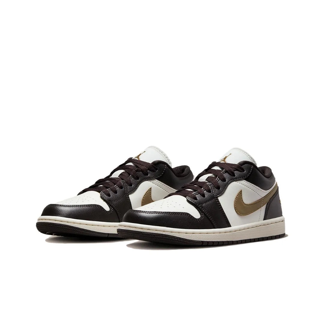 NIKE Air Jordan 1” Light Smoke Grey Synthetic Leather Anti-slip Wear-resistant Low Top Retro Basketball Shoes Men's Smoke Grey