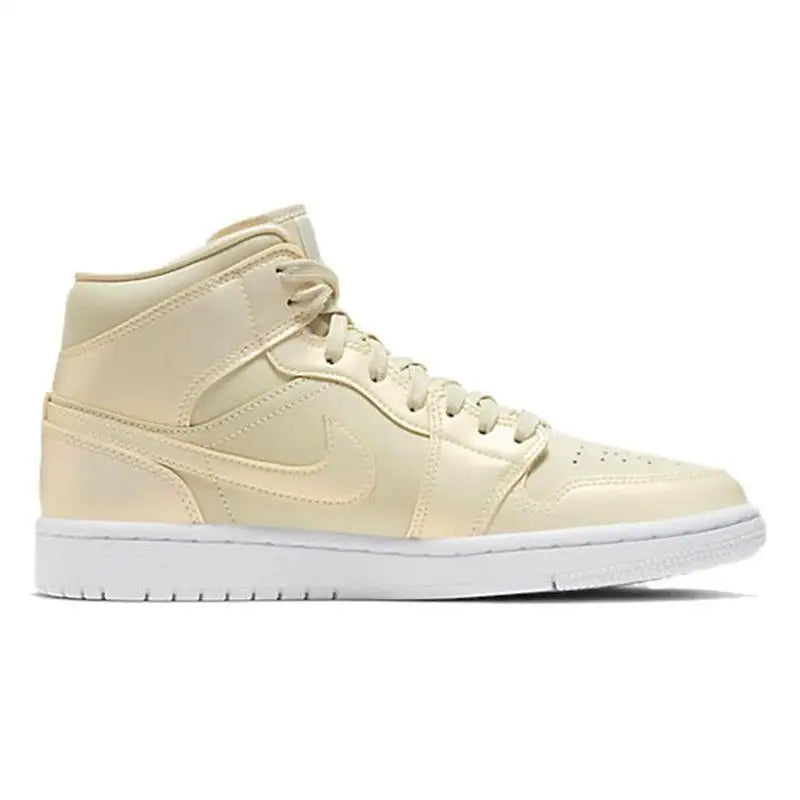 Nike Jordan 1 Mid Goose Feather Yellow Women's Sneakers Shoes Ck6587-200