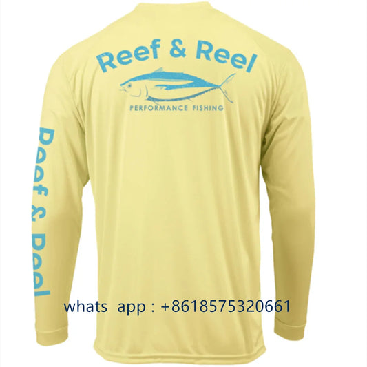 Reef&reel Men Quick Dry Fishing Shirt Long Sleeve Performance Protection Uv Shirt Camisa De Pesca Custom Logo Fish Clothing