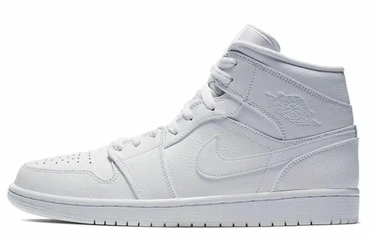 Nike Jordan Air 1 Mid "triple White" Sneakers Shoes 554724-129