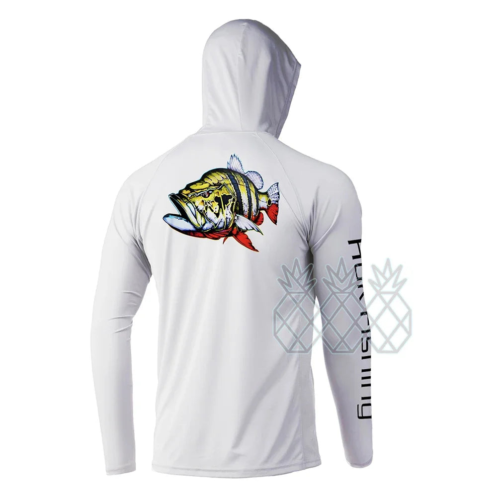 HUK Men's Fishing Hoodie Long Sleeve Jersey UPF 50+ UV Resistant Running Fishing Wear Breathable Team Customized Fishing Shirts