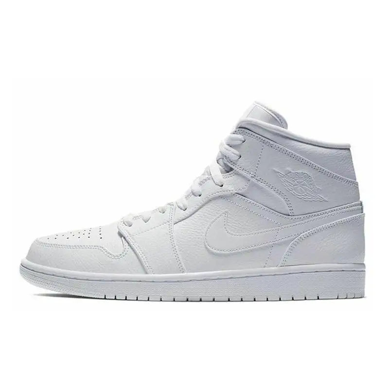 Nike Jordan Air 1 Mid "triple White" Sneakers Shoes 554724-129