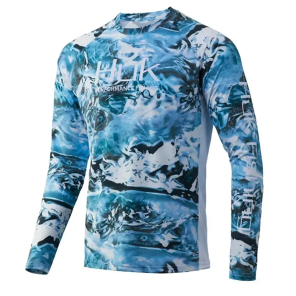 HUK Fishing Shirts Men's Outdoor Summer Long Sleeve Hoodie UPF 50+ T-shirt Tops UV Protection Fishing Clothes Camisa De Pesca